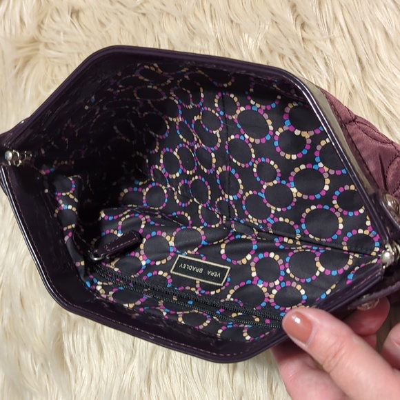 Plum purple Vera Bradley quilted clutch bag purse - Picture 5 of 6
